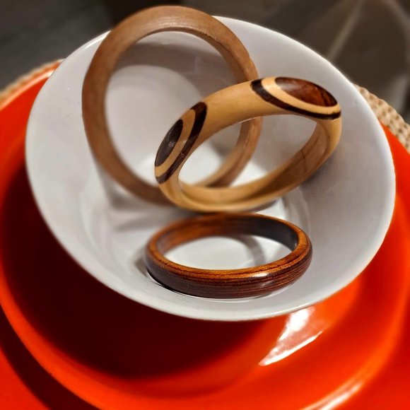 Source Unknown Jewelry - Wooden Bangle Bracelet Trio